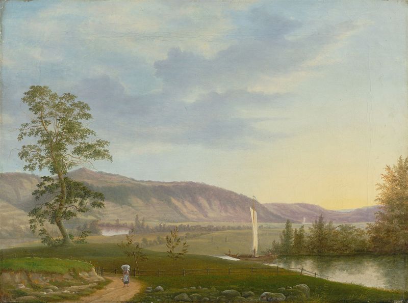 Paisaje del río Elba de F. M. E. Fabritius De Tengnagel, óleo sobre lienzo