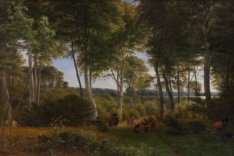 Delhoved Wood near Lake Skarre by P. C. Skovgaard, oil painting