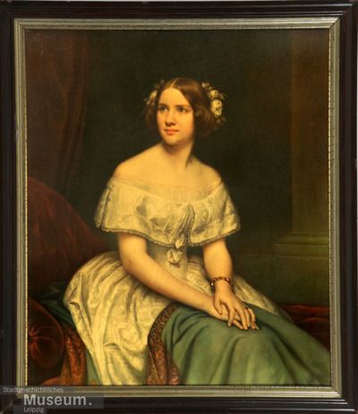 Retrato de Jenny Lind por Eduard Magnus, pintura a óleo