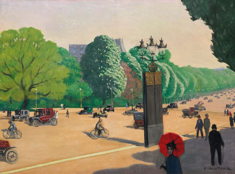 La Porte Dauphine by Félix Vallotton, oil on canvas depicting an urban landscape with cool tones and shadows.