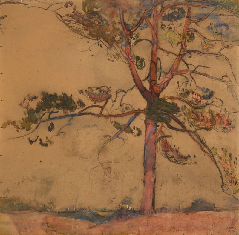 Roses under a sunset in an oil painting by Florence Esté