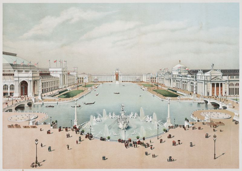 O Tribunal de Honra de Donaldson Brothers, óleo sobre tela, com um grande arco iluminado.