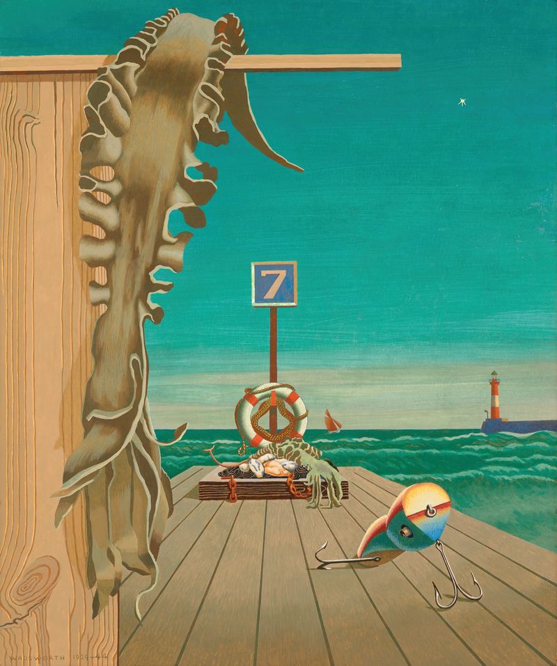 Composición abstracta con formas geométricas de Edward Wadsworth, 1929-44