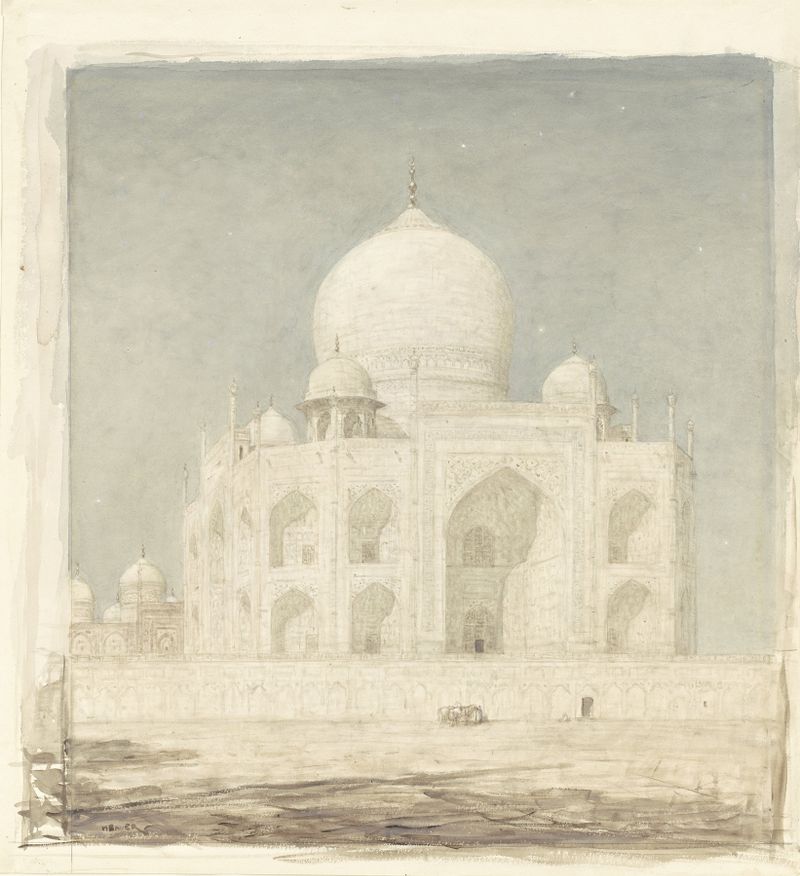 Arquitectura Mughal del Taj Mahal por Marius Bauer, pintura al óleo