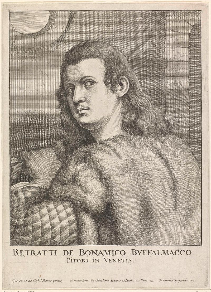 Retrato de Buonamico Buffalmacco, gravura de Wenceslaus Hollar