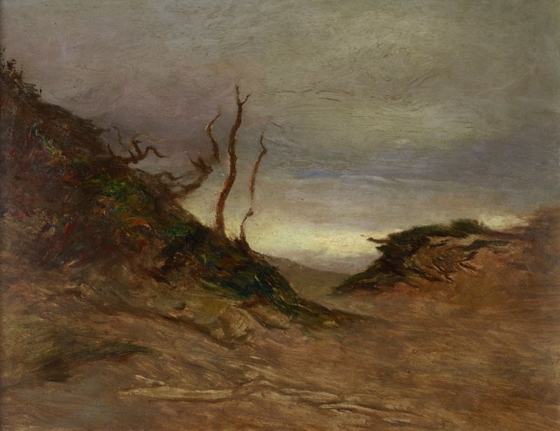 Paisaje con árboles desnudos, óleo sobre lienzo de Petrus van der Velden
