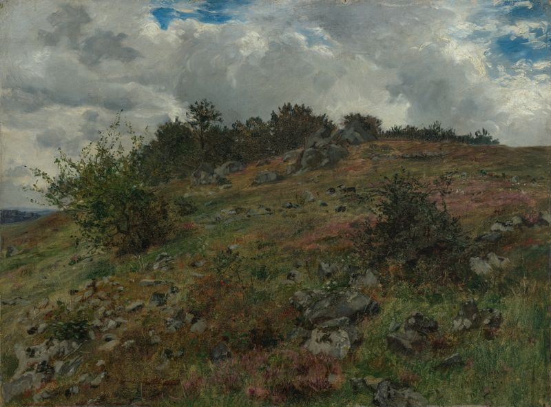 Heidelandschaft bei Klein-Sassen in der Rhön, oil on canvas by Albert Lang