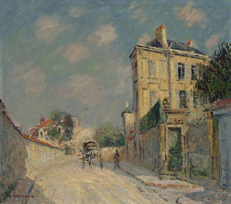 Paisaje con un arroyo y árboles, óleo sobre lienzo de Gustave Loiseau