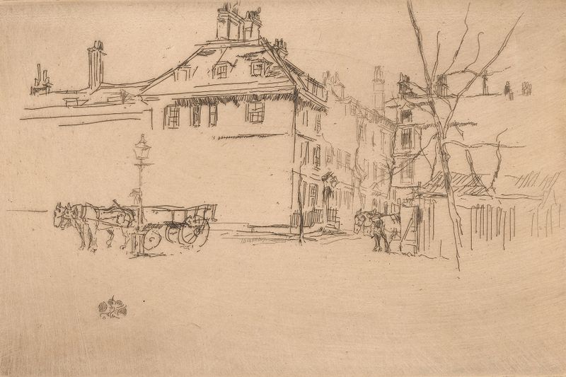 Temple de James Abbott McNeill Whistler, óleo sobre lienzo que representa un paisaje tranquilo.