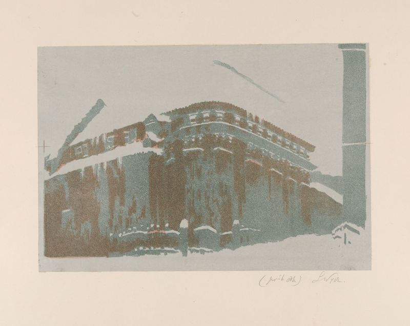 Church of St. Wojciech in winter, oil painting by Leon Wyczółkowski