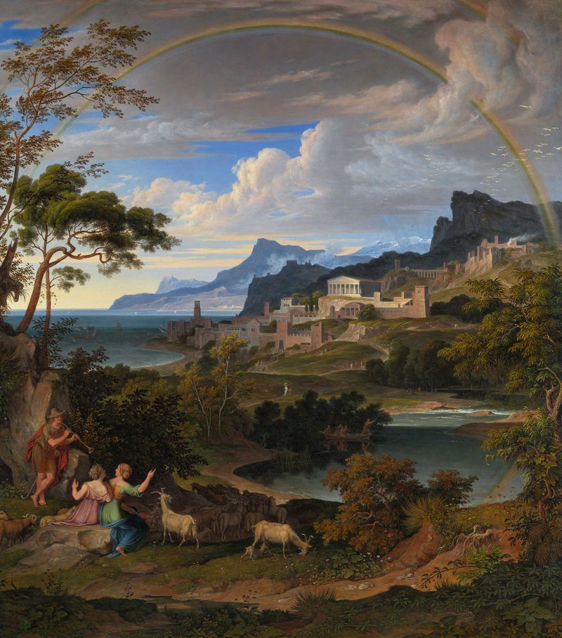 Heroic Landscape with Rainbow, oil on canvas by Joseph Anton Koch
