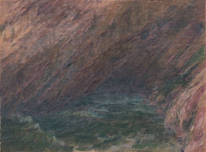 Sea IV by Dezider Czölder, an expressionist oil painting depicting swirling ocean waves.