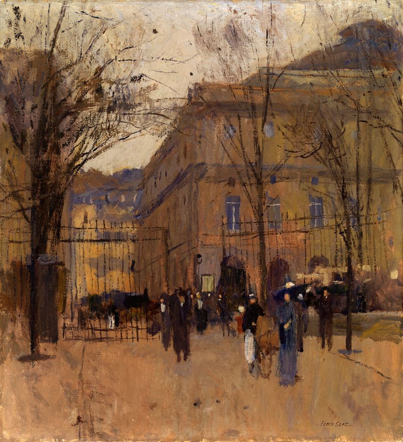 L’ Odeon du Luxembourg de Frank Edwin Scott, óleo sobre tela com arcos elegantes