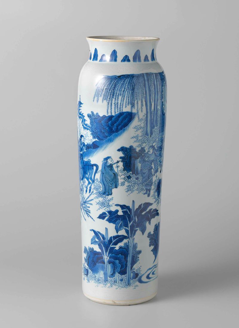 Sete vasos rolwagens, cerâmica decorativa de artista desconhecido