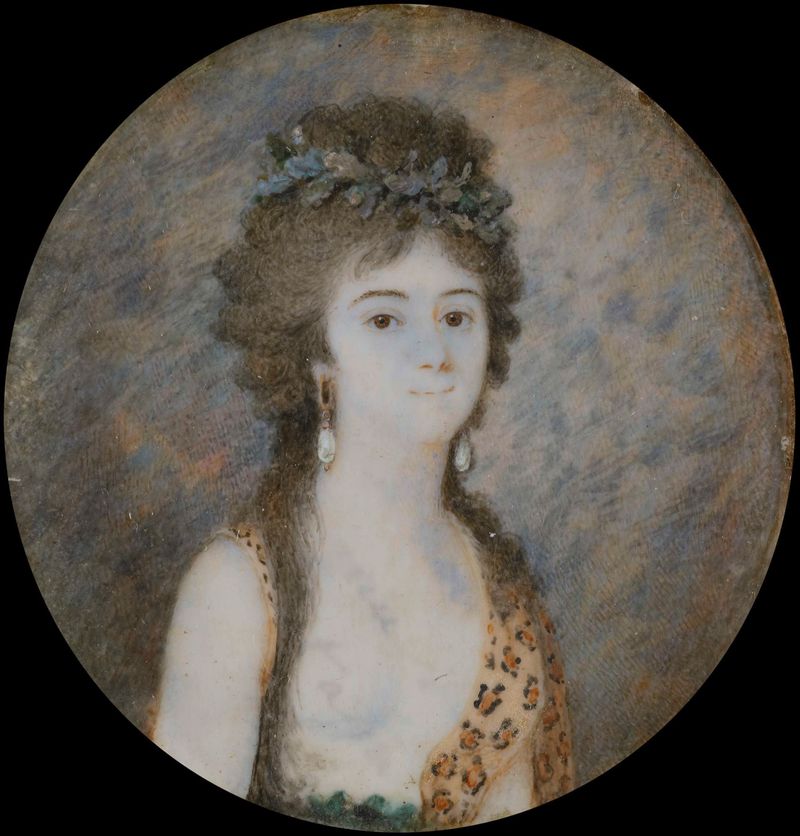 Retrato de uma jovem em marfim por artista desconhecido