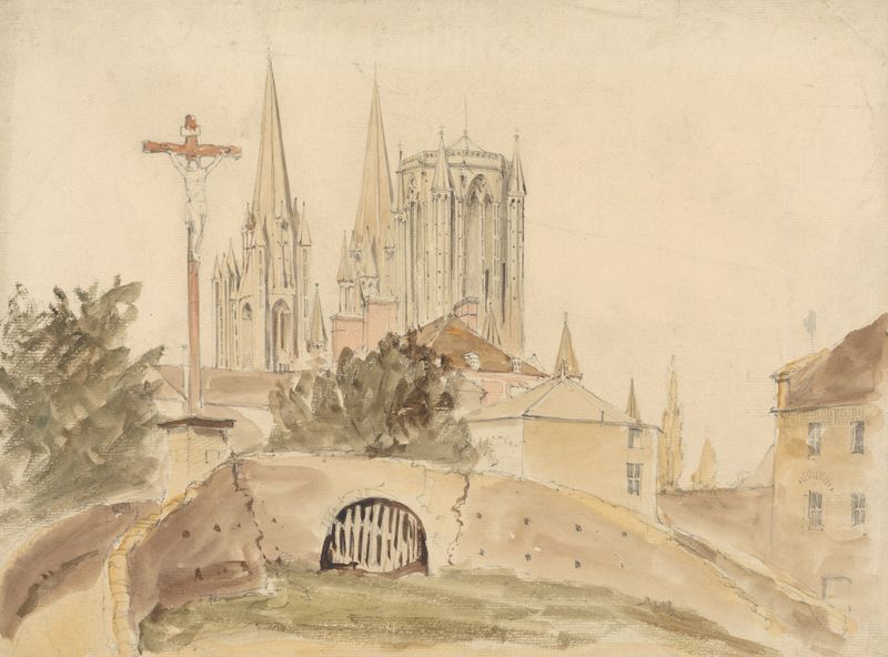 Catedral de Coutances de William Frome Smallwood, óleo sobre lienzo