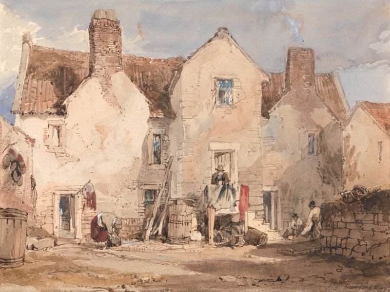 Fishermen’s Houses at Sculcoats, watercolor on paper by James Duffield Harding