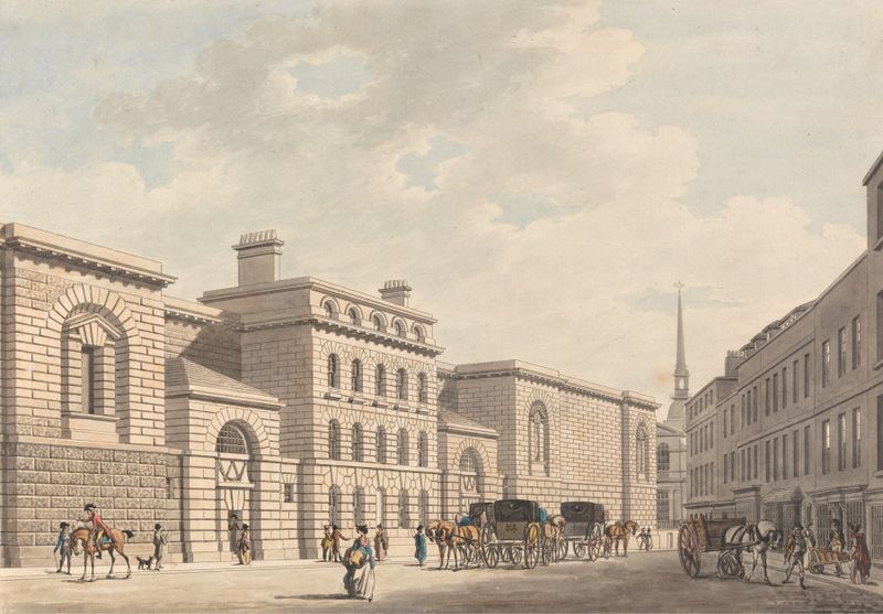 Arquitetura em ruínas em aquarela sobre papel de Thomas Malton the Younger