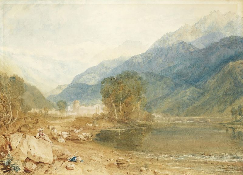 Paisagem que representa o Castelo de São Miguel de Joseph Mallord William Turner, pintura a óleo