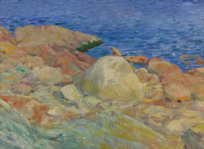 Obra de Modernismo de Charles Salis Kaelin que representa agua azul fluida.