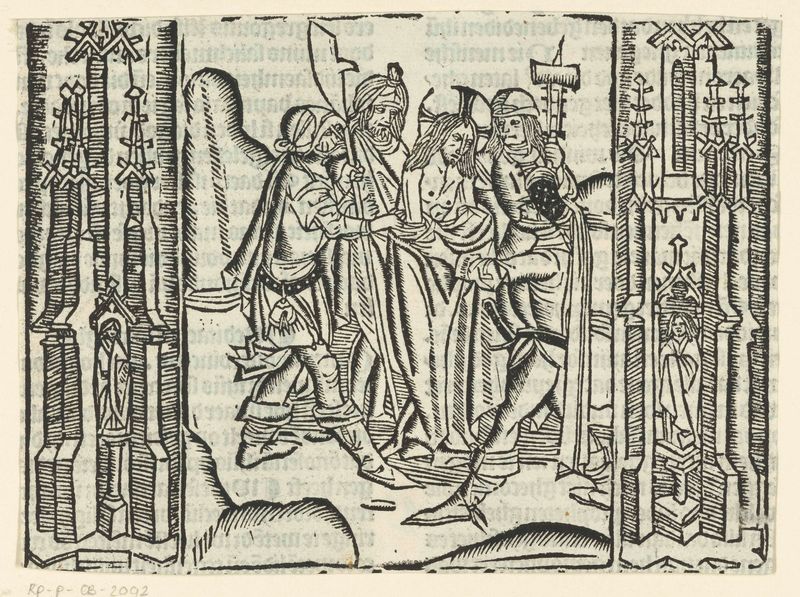 Religious scene with Christ and somber figures, paper by Master of Delft