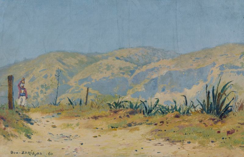 Bou-Zaréa (Algérie) de Henry Brokman, retratando cores vibrantes e movimento, meio desconhecido.