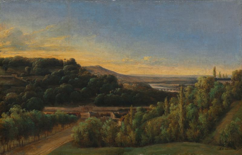 Paisagem com o rio Sena de Alexandre Pau de Saint-Martin, pintura a óleo