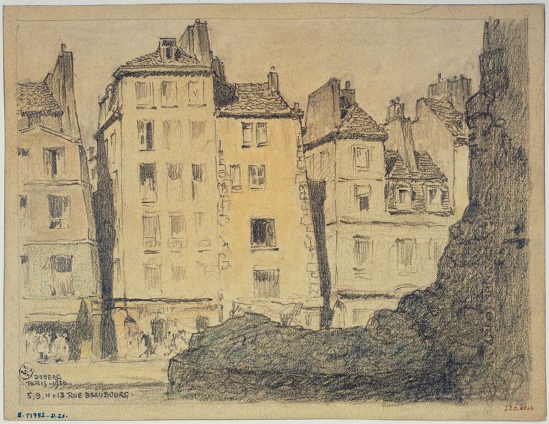 Escena arquitectónica con colores vibrantes de Ferdinand Boberg, 1926