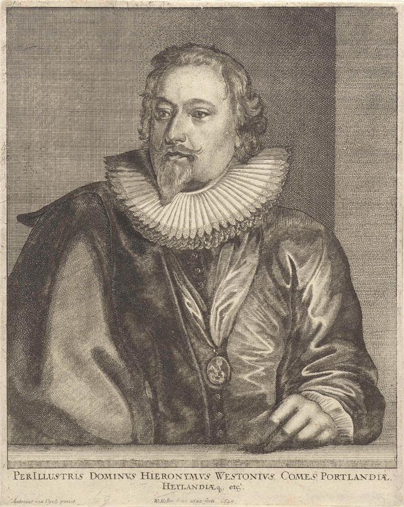 Retrato de Richard Weston, gravura de Wenceslaus Hollar