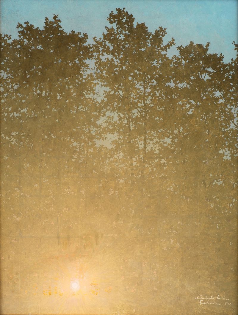 Sunset. Fontainebleau de Valdemar Schønheyder Møller, pintura a óleo impressionista