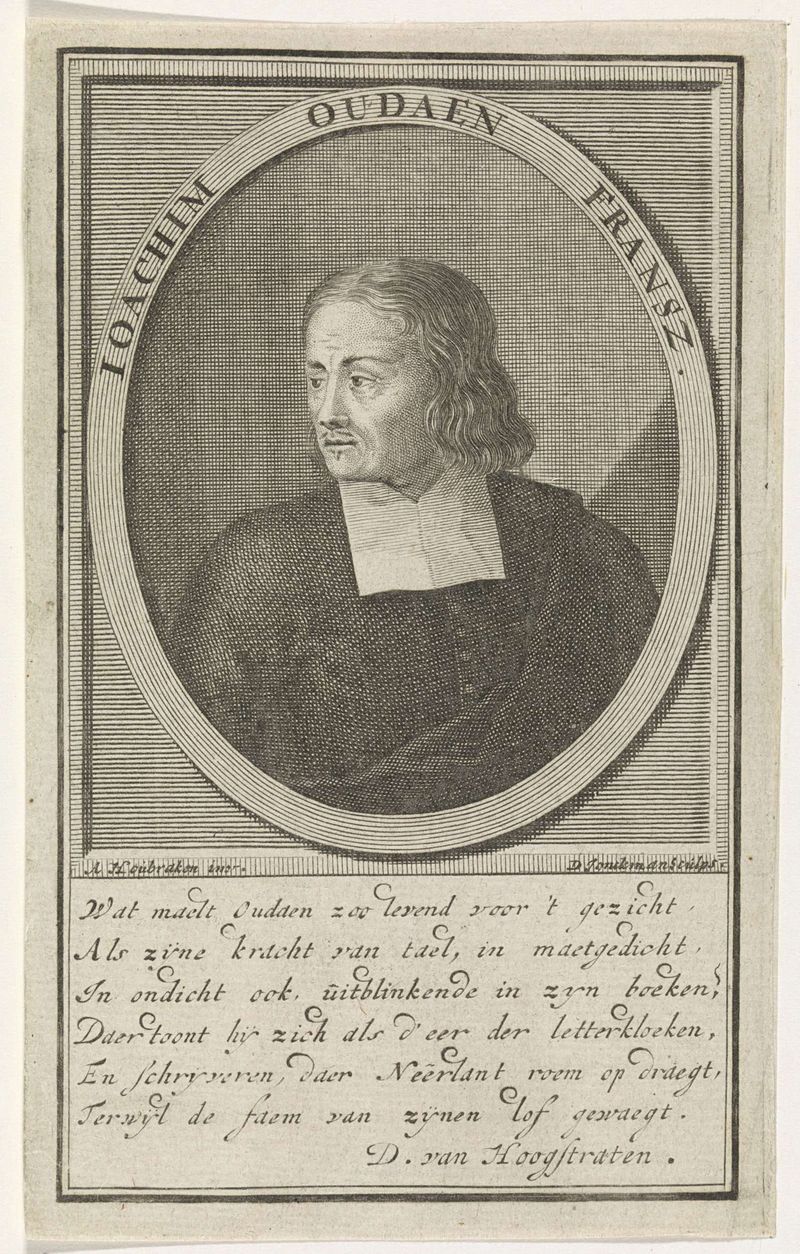 Retrato de Joachim Oudaan, gravura de Dirk Jongman