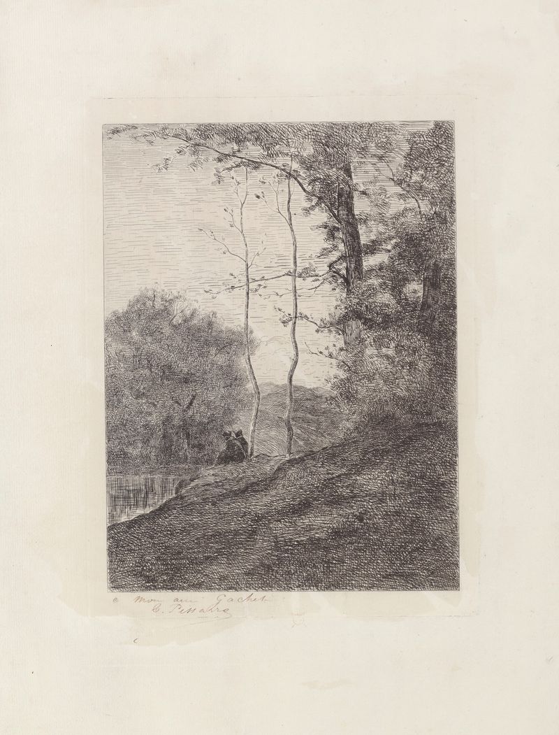 Paisaje con agua y luz, pintura al óleo de Camille Pissarro