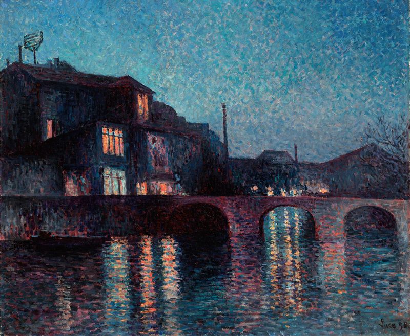El río Sambre en Charleroi, óleo sobre lienzo de Maximilien Luce