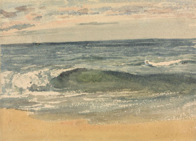 The Wave by Robert Hills, oil on canvas depicting dynamic ocean waves
