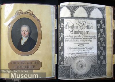 Retrato de Christian Gottlieb Limburger, tinta sobre papel de W. S.