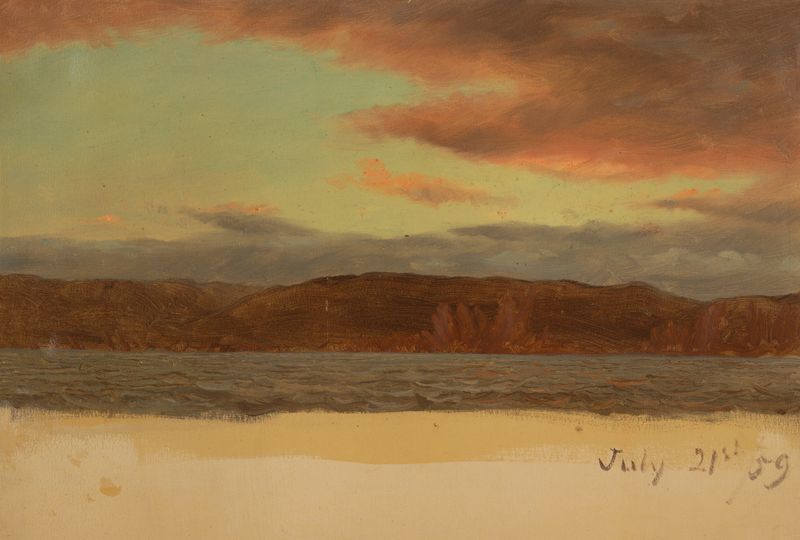 Laborador or Newfoundland coast óleo de Frederic Edwin Church que muestra olas y acantilados