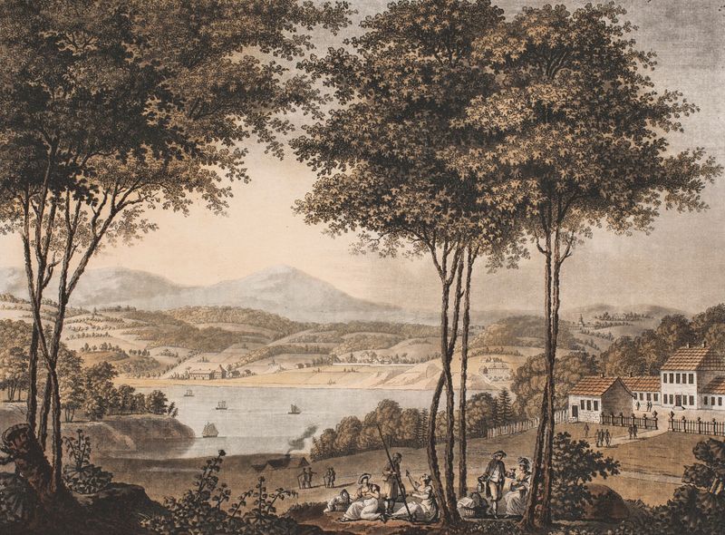 Landscape with a river and trees, oil painting by Georg Haas