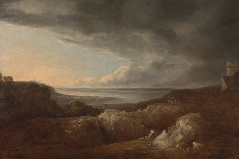 Landscape oil painting by Benjamin Barker featuring the River Severn