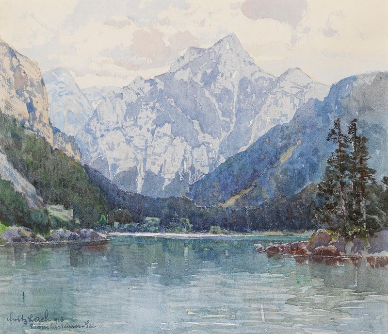 Paisagem impressionista de Leopoldsteiner-See por Fritz Lach