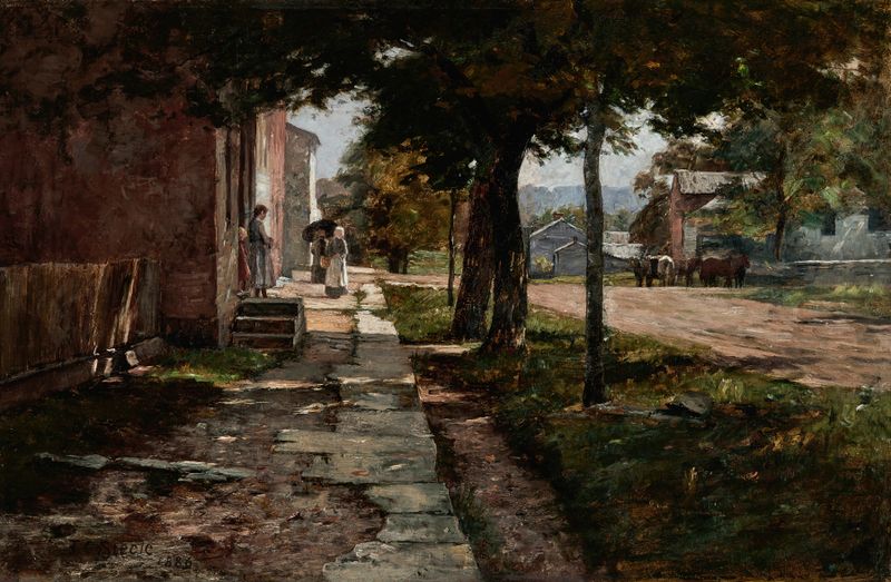 Street in Vernon by Theodore Clement Steele, impressionism, landscape