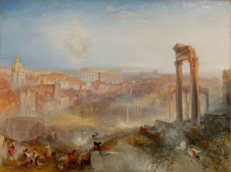 Landscape with ruins under a luminous sky, oil painting by Joseph Mallord William Turner