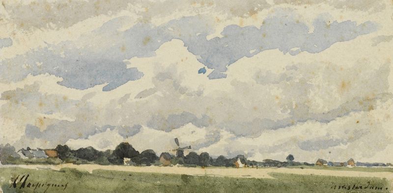 Paisaje de nubes y cielo en pintura al óleo de Henri-Joseph Harpignies