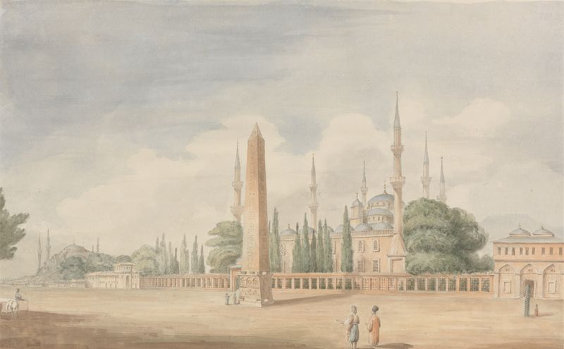 The Hippodrome, Constantinople by John Foster, oil on canvas depicting ancient architecture.