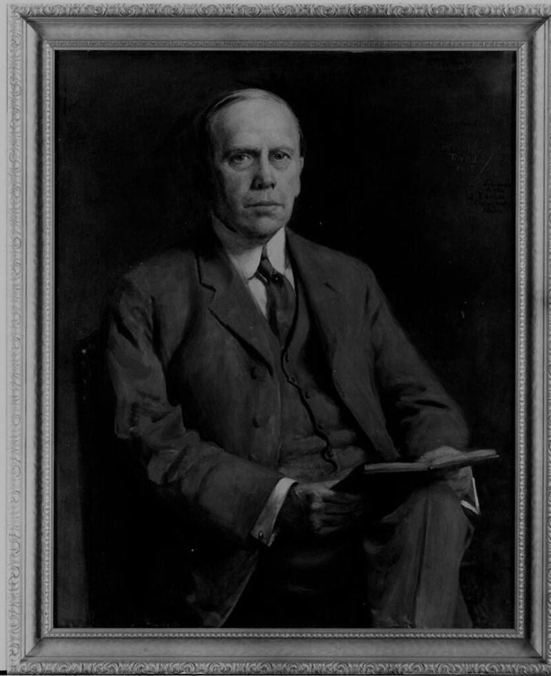 Retrato de Benjamin Rand, óleo sobre tela de Frank Hector Tompkins