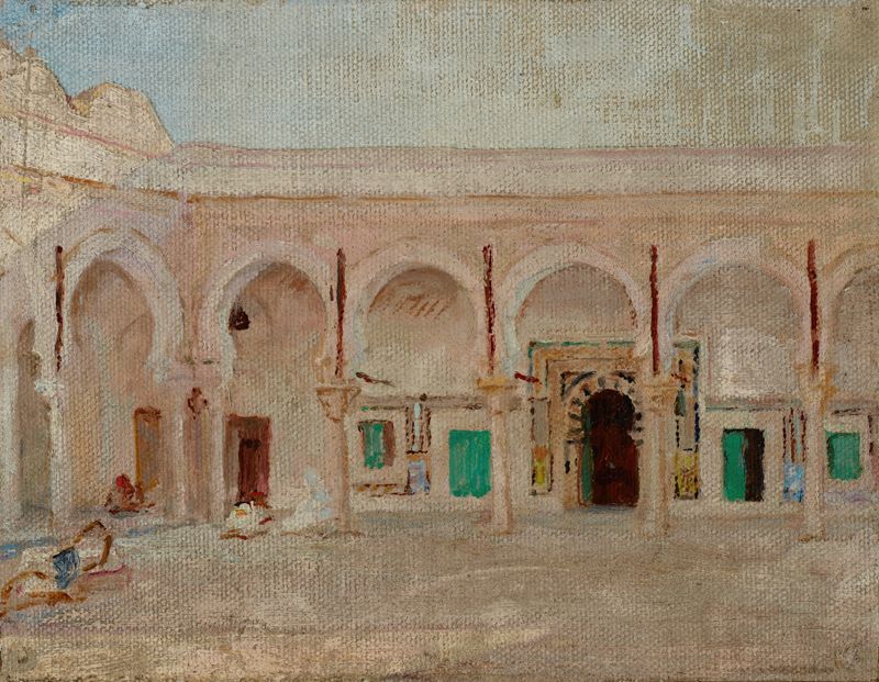 Patio en la Mezquita de la Espada, óleo de Jan Ciągliński