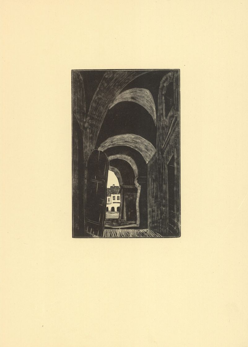 Expressionism artwork by Tadeusz Cieślewski, Zamość Pl.5, featuring architecture and dramatic light.
