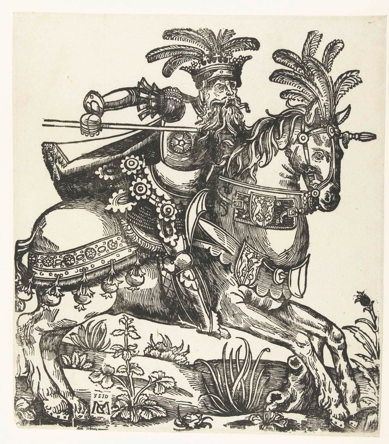 Obra figurativa en papel de un artista desconocido, Hector van Troje