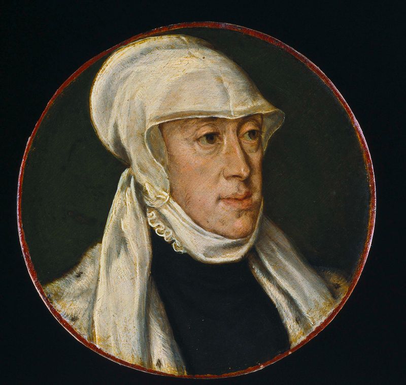 Portrait of Maria of Hungary, Regent of the Netherlands, oil on panel by Unknown Artist