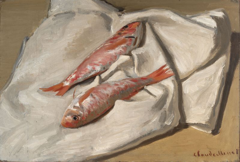 Still life of red mullets, oil on canvas by Claude Monet