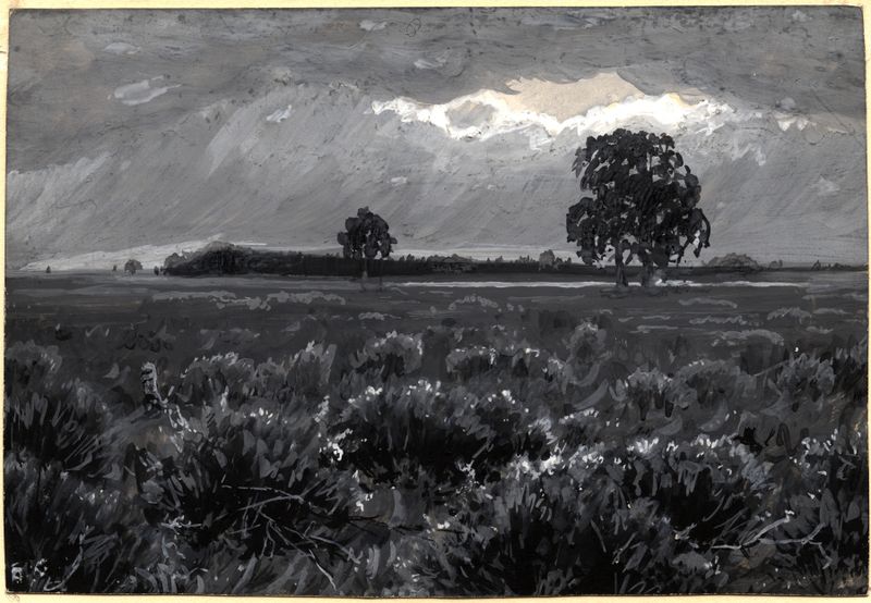 Copses of Trees on the Baraba Steppe, oil on canvas by Boris Vasilievich Smirnov